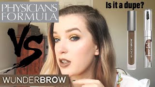 Physicians Formula Brow Last VS Wunderbrow  All Day Wear Test  Dupe [upl. by Ainadi252]