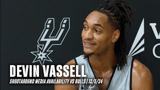 Devin Vassell Shootaround Media Availability vs Chicago Bulls  1252024 [upl. by Broucek705]