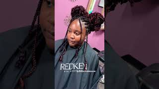 Knotless box braids boxbraids hairstyle viralvideo naturalhair [upl. by Houghton976]