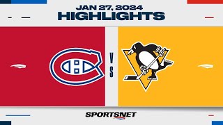 NHL Highlights  Canadiens vs Penguins  January 27 2024 [upl. by Adnolaj]