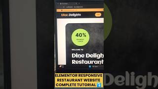 Elementor Responsive Restaurant Website elementor wordpress website elementortutorial website [upl. by Sammer]