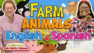 Farm Animals in ENGLISH and SPANISH  Jack Hartmann [upl. by Nagaet135]