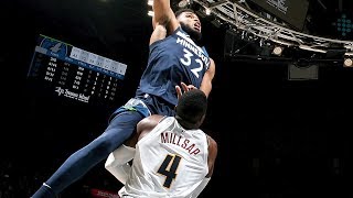 KarlAnthony Towns POSTERIZES Paul Millsap  Nuggets vs Timberwolves  November 21 2018 [upl. by Melleta895]