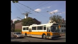 Trolleybuses  Trackless trolleys in Boston  Flyer E800 [upl. by Notlok]