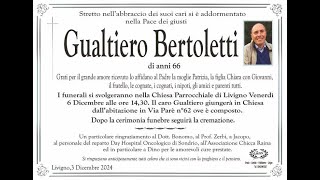 Esequie di Gualtiero Bertoletti Venerdì 6 dicembre ore 1430In diretta dalla parrocchia di Livigno [upl. by Annirak]