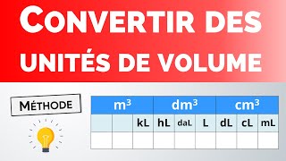 Comment CONVERTIR des VOLUMES  💡 Méthode  PhysiqueChimie collège lycée [upl. by Soilissav]