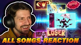 Reacting to ALL Hazbin Hotel Songs for the First Time [upl. by Atinob]