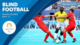 ⚽️ Blind Football Highlights  Day 5  Paris 2024 Paralympic Games [upl. by Drawyeh]