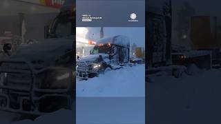 Trucks Buried by Heavy California Snow on I5 [upl. by Aikemaj760]