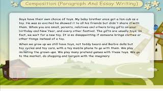 COMPOSITION PARAGRAPH AND ESSAY WRITING class4 [upl. by Sharline]