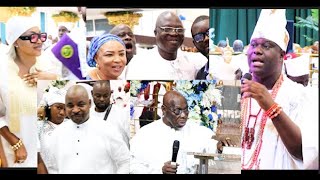 HOW MC OLUOMO OONI OF IFE DAVIDO’S UNCLE OBASANJO MR LATIN OTHERS CELEBRATED AT ESTHER AJAYI’S [upl. by Scarito629]