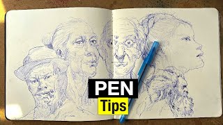 Drawing Tips  Ballpoint Pen amp Portrait Sketching [upl. by Anada]