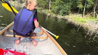 Snapping turtle visits our canoe [upl. by Lyndy]