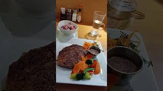 Red wine and steak for dinner shorts food dinner couple [upl. by Avek]