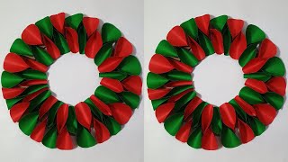 Christmas Decoration Ideas Using Paper  DIY Christmas Wreath  Christmas Craft Ideas  Paper Crafts [upl. by Akinoj]