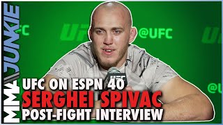 Serghei Spivac Expands On Fiery PostFight Interview Over Bonus Snub  UFC on ESPN 40 [upl. by Etteniotna817]