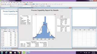 Process Capability with minitab  Cpk value [upl. by Inohtna]