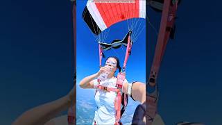 this girl drink water while flying shortsvideo [upl. by Lilak129]