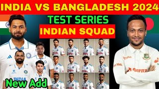 BCCI Announced IND vs BAN 1st Test Squad  India vs Bangladesh 2024 Test Series  Rohit Sharma [upl. by Reave]