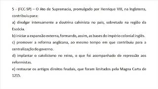 Reforma Protestante e Contrarreforma exercícios [upl. by Nonnarb]