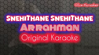 Snehithane Snehithane Karaoke with lyrics  Alaipudhe  Arrahman  Mani rathnam  Olive Musics [upl. by Ennove17]