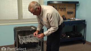 Dishwasher Repair Replacing the Upper Rack Wheel with Mount Whirlpool Part  8268655 [upl. by Ylicis313]