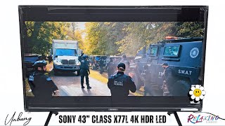 Sony 43 inch Class X77L 4K HDR LED Google TV Unboxing Model KD43X77L [upl. by Ayatnwahs]