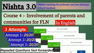 Nishtha 30 module 4 answers  Involvement of parents and communities for FLN Nishtha 30 course 4 [upl. by Nikki]