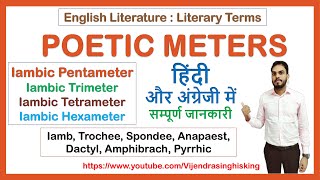 Meter in Poetry Iambic Trochaic Spondaic Anapestic Dactylic Trimeter Tetrameter Pentameter in Hindi [upl. by Ainna960]