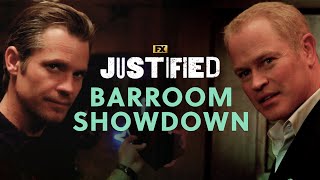 The Barroom Showdown  Scene  Justified  FX [upl. by Odrude468]