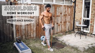 SHOULDER WORKOUT AT HOME  Resistance Bands  Rowan Row [upl. by Ordisy]