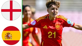 England vs Spain  Highlights  U19 Womens European Championship SemiFinal 24072024 [upl. by Ful512]