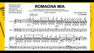 ROMAGNA MIA SCasadei waltz Playalong Backing Track Sheet Music C B♭ E♭ variations for Accordion [upl. by Bayer]