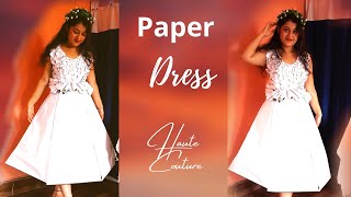 Paper dress DIY  Turning old CALENDARS into Haute couture  Best out of waste [upl. by Gnanmos374]