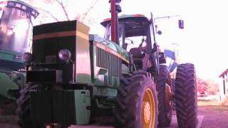 JOhn Deere 4850 with straight pipe start up [upl. by Anewor]