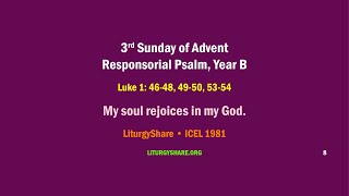 3rd Sunday of Advent Responsorial Psalm Year B Australian Lectionary [upl. by Acinorej]