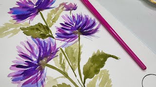 Lets Paint these FUN and simple Chrysanthemums with a FILBERT brush SO EASY [upl. by Arym]