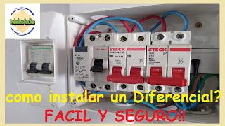 ASÍ de FACIL se instala un INTERRUPTOR diferencialDISYUNTOR [upl. by Lonnard]