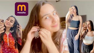 MEESHO Kurti Jhumkas Pallazo Tops HAUL  PART 1  MEESHO HAUL [upl. by Aliac]