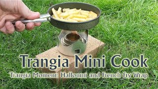 Trangia Mini 28series cooking Vegetarian Halloumi and French Fry Wrap [upl. by Whorton]