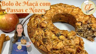 Delicioso Bolo de Maçã com Passas e Nozes  Cozinha Fermentada CF117 [upl. by Akimaj204]