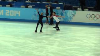 Tatiana Volosozhar and Maxim Trankov practice FD Sochi 2014 Winter Olympics Olympic Games [upl. by Lisandra]