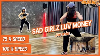 Jennie  ‘Sad Girlz Luv Money’  Dance tutorial  Mirrored  Slow Music [upl. by Leighland]