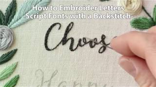 How to Embroider Letters Script Using a Backstitch [upl. by Valene396]