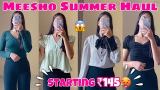 Trendy SUMMER TOPs from MEESHO  TryOn Haul  Starting from ₹145😱 [upl. by Aerdna]