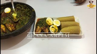 HOW TO MAKE GHANA AMPESI PLANTAIN AND KONTOMIRE [upl. by Ainafets]