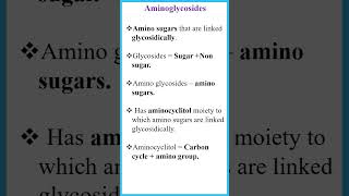 1 Aminoglycosides  Antibiotics  Medicinal Chemistry  Shorts  prema anandan [upl. by Quickel]