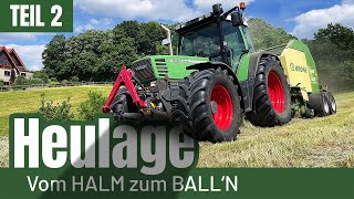 FarmVlog 034  1 Schnitt Heulage vom Halm zum Balln Teil 2 [upl. by Savinirs]