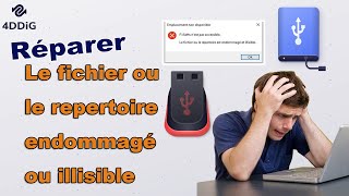 Réparer  Le fichier ou le répertoire endommagé et illisible 【3 Solutions】 [upl. by Neelrak646]