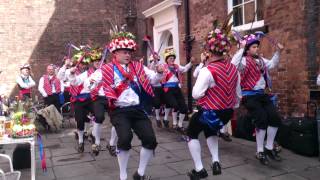 Saddleworth Morris Men dancing the Delph at Chester Day of Dance 2014 [upl. by Asirahc617]